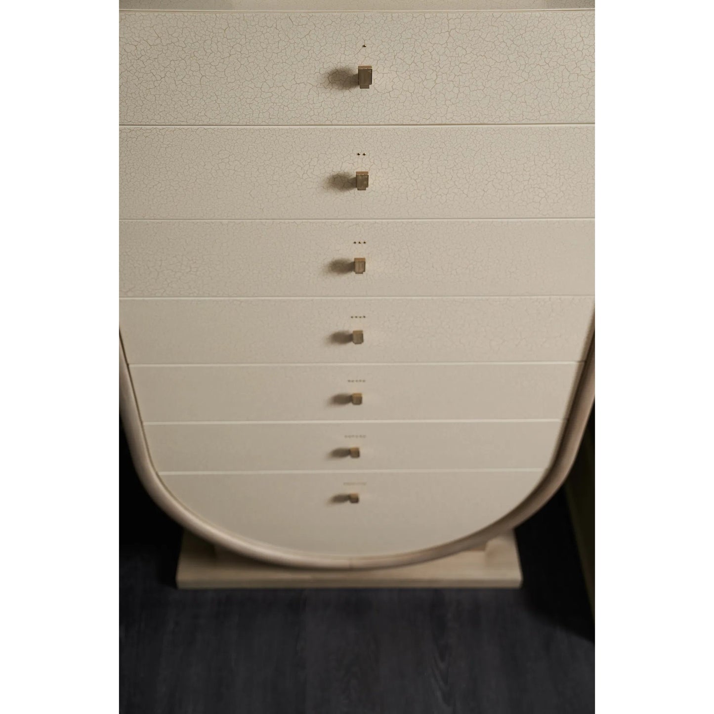 003 SI-2162866 | Closeup | Amphora Chest by Caracole in ivory craze, dry martini. Made from poplar, koto in a transitional style.