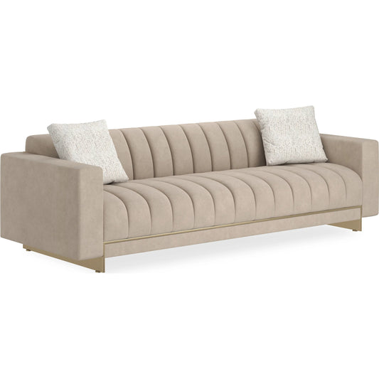 Well Balanced 105" Sofa by Caracole in moonstone and whisper of gold. Made from metal in a transitional style.