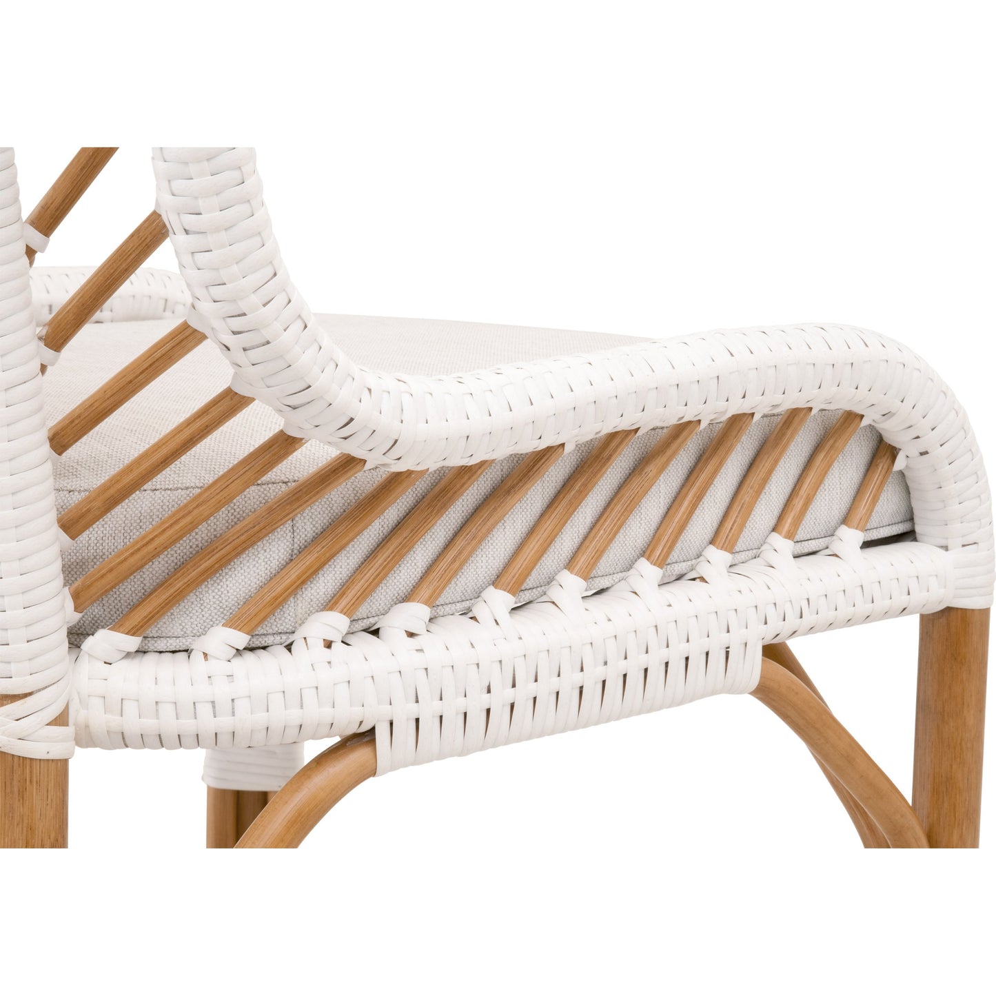 008 SI-1826873 | Closeup | Laguna Counter Stool by Essentials For Living in white. Made from polyethylene, 100% olefin fabric, foam in a coastal style.