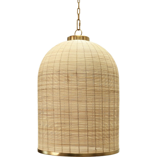 Laken Bell Pendant by Worlds Away in natural. Made from unique in a rustic style.