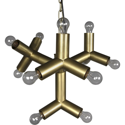 Snow Flake Chandelier by Noir in antique brass. Made from metal in a eclectic & global style.