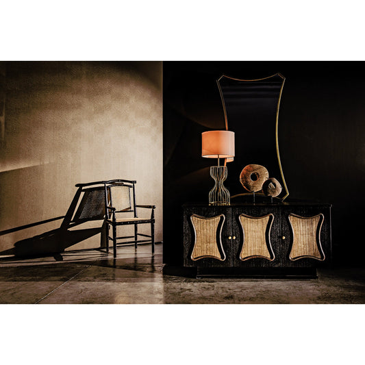 Perry Table Lamp by Noir in antique brass. Made from metal in a transitional style.