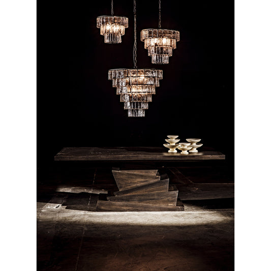 Carnegie Chandelier by Noir in metal, glass. Made from metal, glass in a transitional style.
