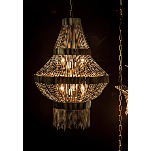 Domo Chandelier by Noir in antique brass. Made from metal in a eclectic & global style.