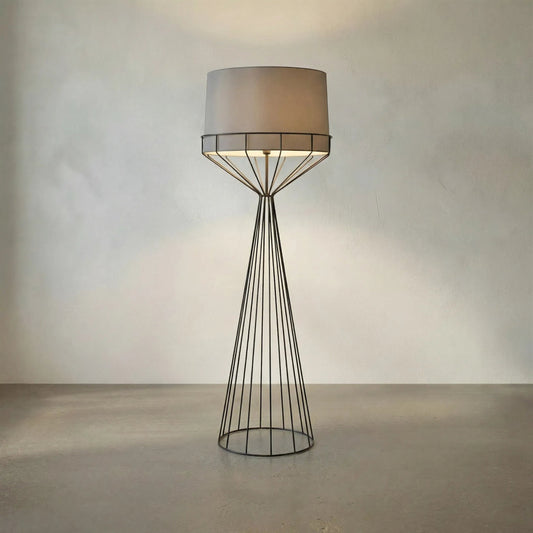 Portal Floor Lamp B by Noir in matte black. Made from metal in a modern style.