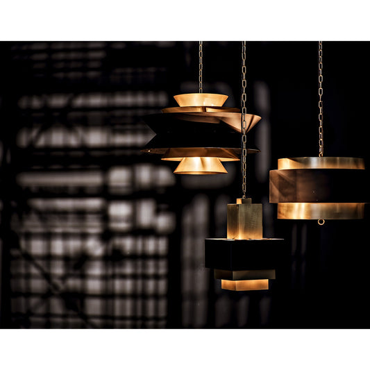 Demetrius Pendant by Noir in antique brass. Made from metal in a modern style.