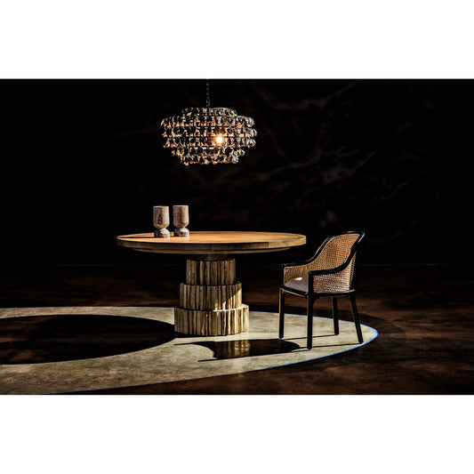 Vulcan Chandelier by Noir in black. Made from metal, rocks in a modern style.