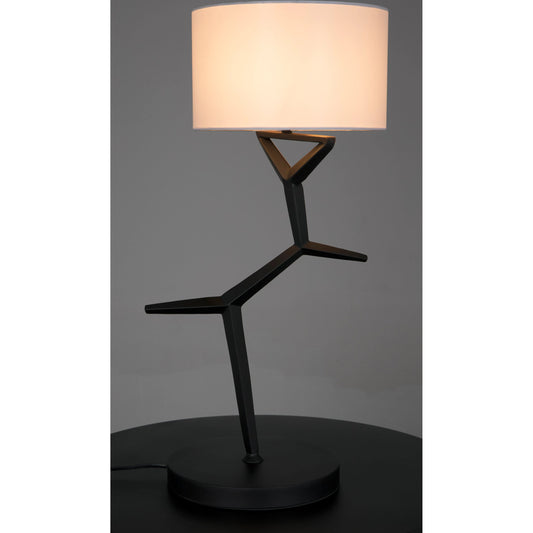 Arizona Lamp by Noir in matte black. Made from industrial steel with silk shade in a modern style.