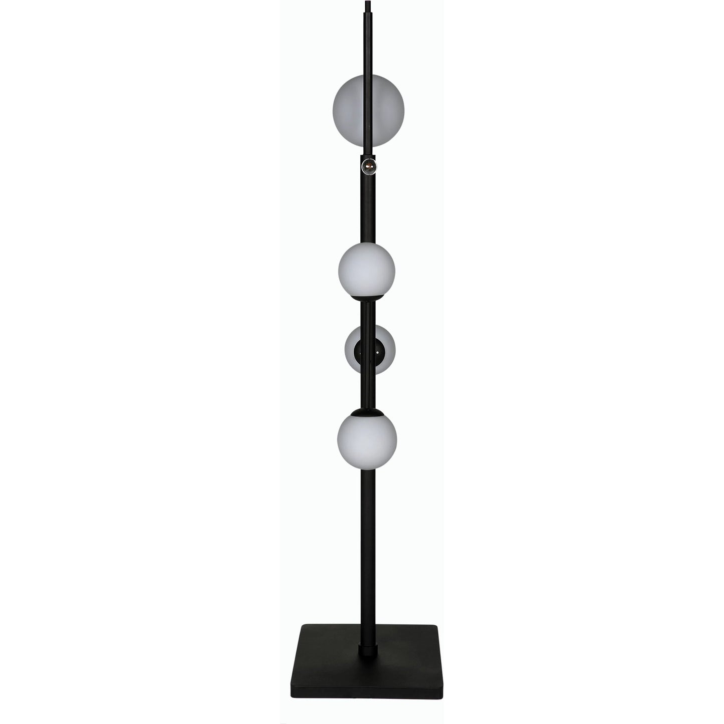 004 SI-2189435 | Unknown | Dasha Floor Lamp by Noir in matte black. Made from industrial steel and frosted globe in a modern style.