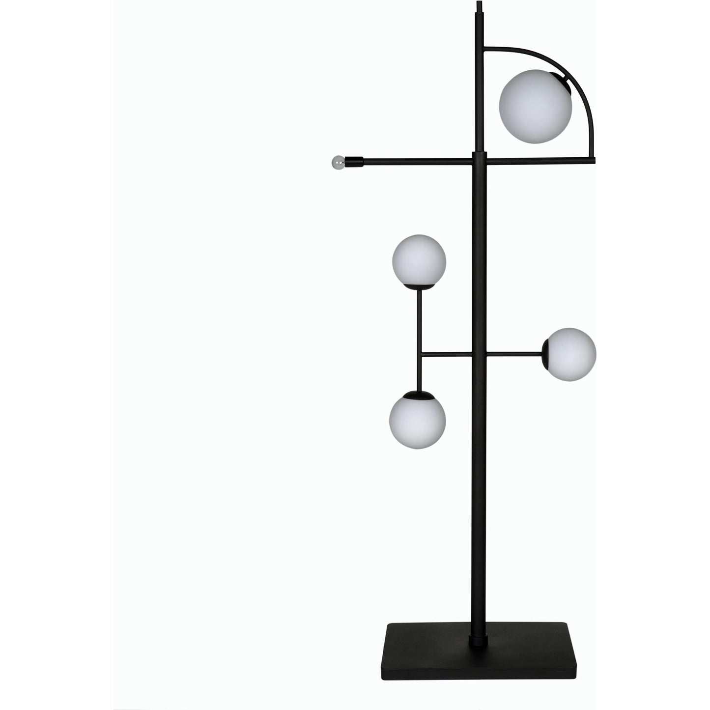 005 SI-2189435 | Unknown | Dasha Floor Lamp by Noir in matte black. Made from industrial steel and frosted globe in a modern style.