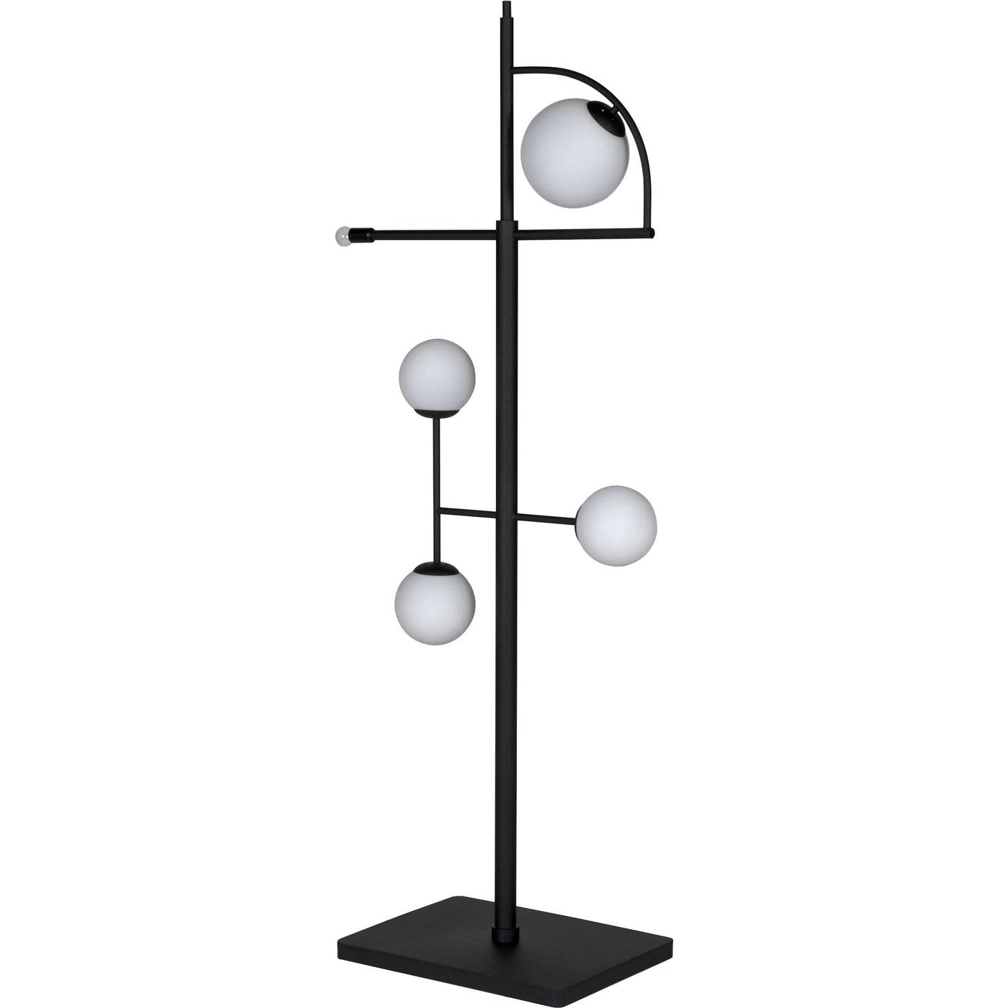 001 SI-2189435 | Primary Silo | Dasha Floor Lamp by Noir in matte black. Made from industrial steel and frosted globe in a modern style.