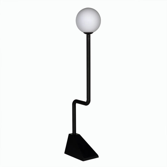 Dallas Floor Lamp by Noir in matte black. Made from industrial steel and frosted globe in a modern style.