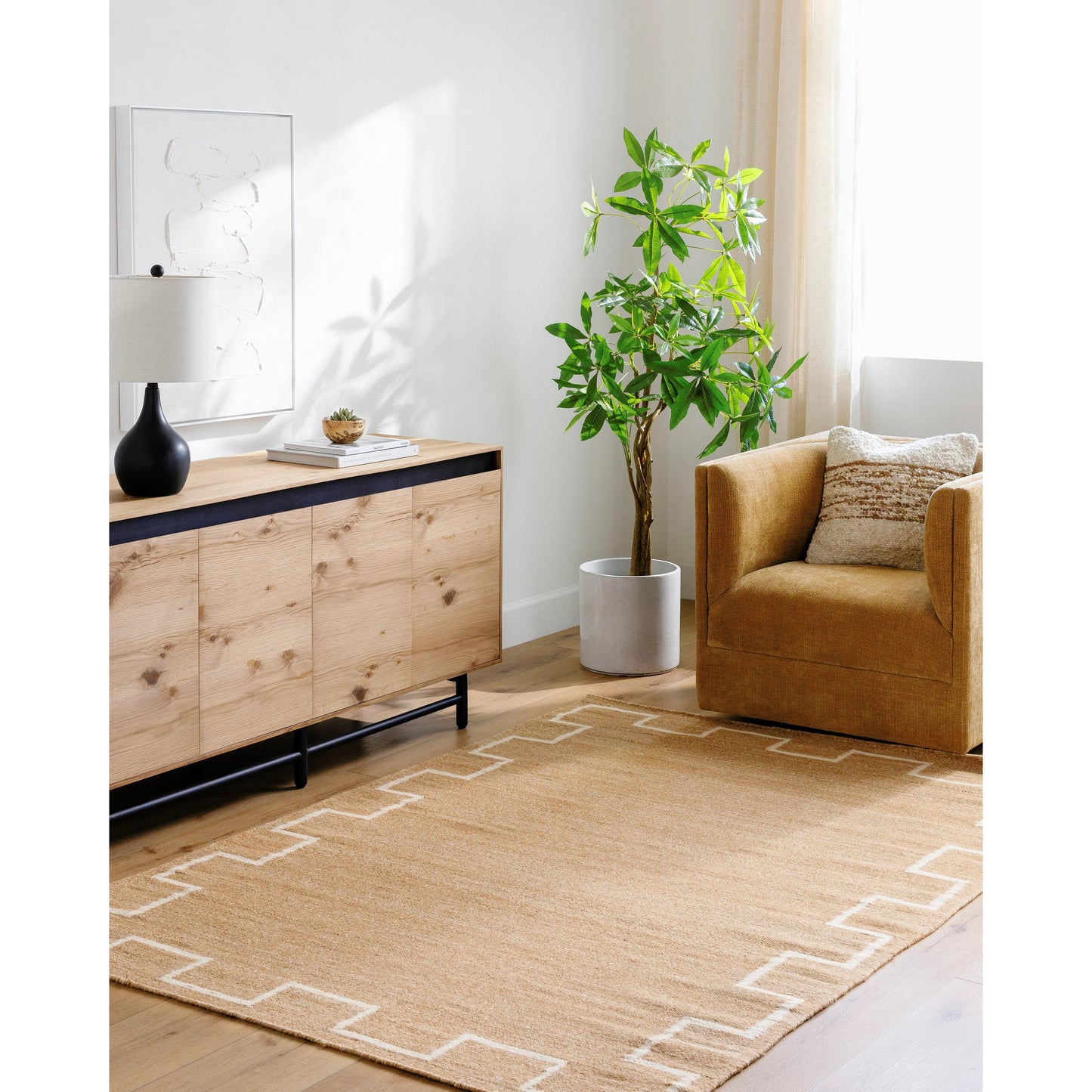007 SI-2164740,SI-2164741,SI-2164742 | Lifestyle | Lanesra Rug - 531145 by Livabliss in light wood, prairie dust, sand, pearl, natural. Made from wool in a unique style.