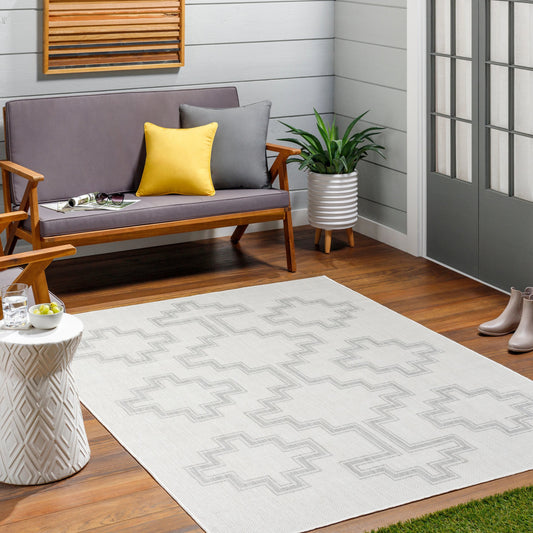 Long Beach Rug by Livabliss in ivory, gray. Made from 100% polypropylene in a modern style.