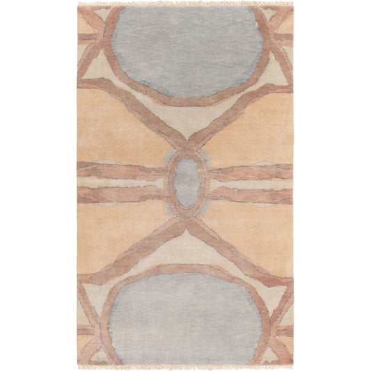 Libra One Rug - 16352 by Surya in beige, brown, dusty pink, ice blue, light olive, gray. Made from 100% wool in a unique style.
