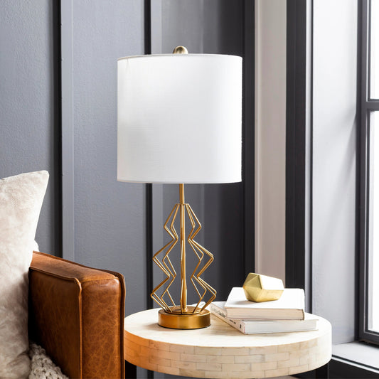 Liberty - 29398 by Surya in metallic brass, white, translucent, gold and paintedpaintedpainted. Made from linen, polyester, metal in a modern style.