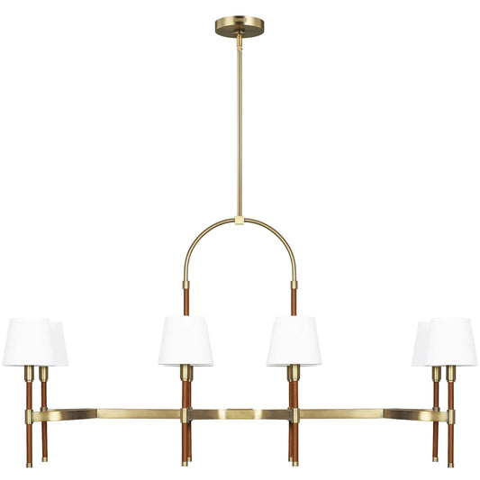 Katie Linear Chandelier by Visual Comfort & Co. in time worn brass. Made from steel in a modern style.