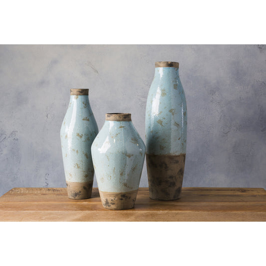 Leclair - 14262 by Livabliss in light gray, olive and glazed. Made from 100% ceramic in a coastal style.