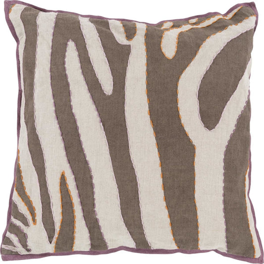 Zebra Pillow - 13250 by Surya. Made from 100% linen in a modern style.