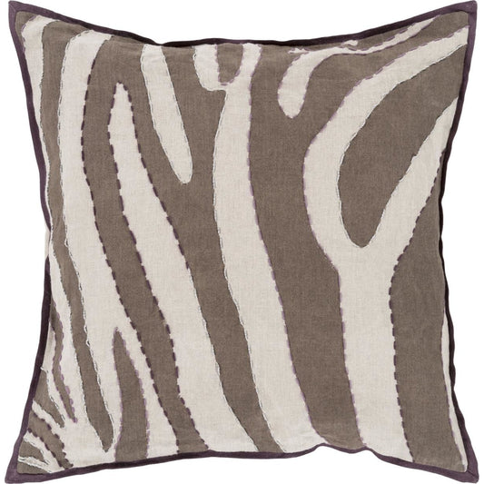 Zebra Pillow - 13250 by Surya. Made from 100% linen in a modern style.