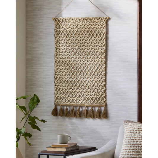 Leeds 541863 Wall Decor by Surya in beige, ivory, sand. Made from jute, wool, wood in a rustic style.