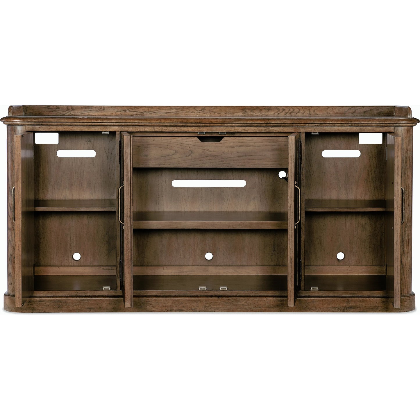 004 SI-2185767 | Additional Silo | Americana Four-Door Buffet by Hooker Furniture in brown and honey finish. Made from oak veneers with solid-wood edge top in a rustic style.