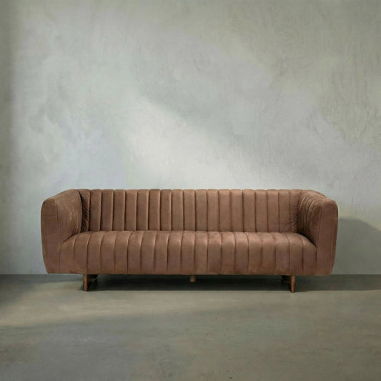 Khann Sofa by Noir. Made from leather, wood in a traditional style.