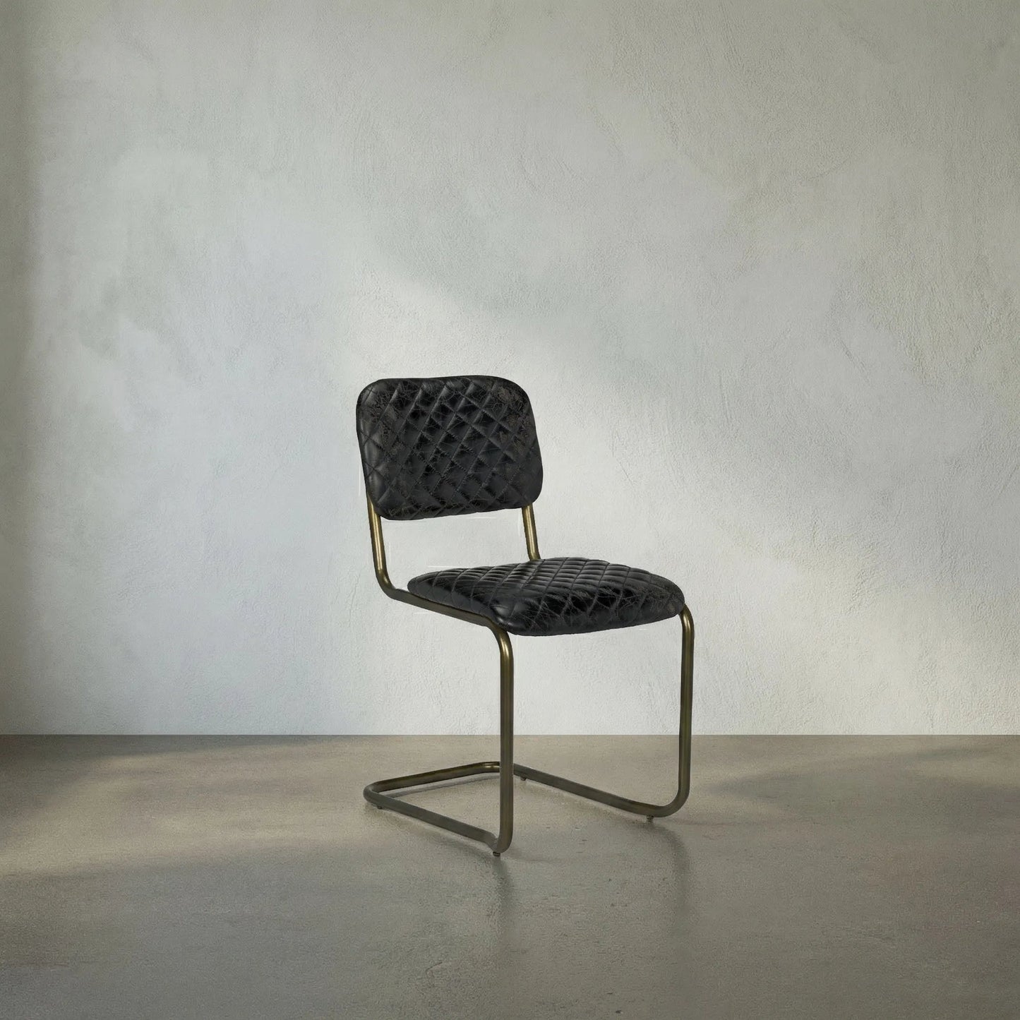 045 S-334248 | Lifestyle | 0037 Dining Chair by Noir in metal, leather. Made from metal, leather in a transitional style.