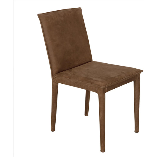 Newton Dining Chair by Noir in orris brown. Made from leather, iron in a transitional style.