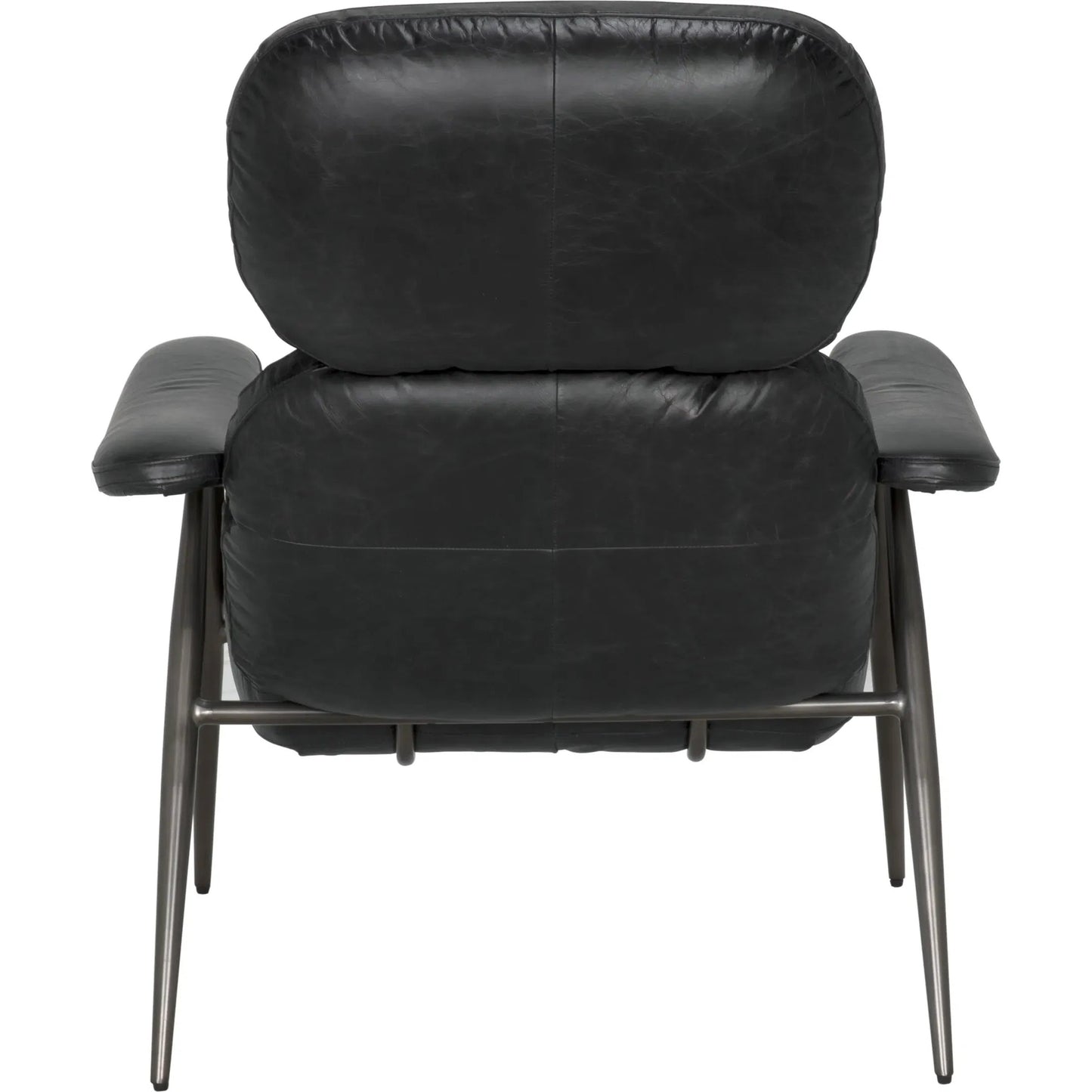 006 SI-2189479 | Unknown | Randers Arm Chair by Noir in metal and black leather. Made from industrial steel and leather in a modern style.