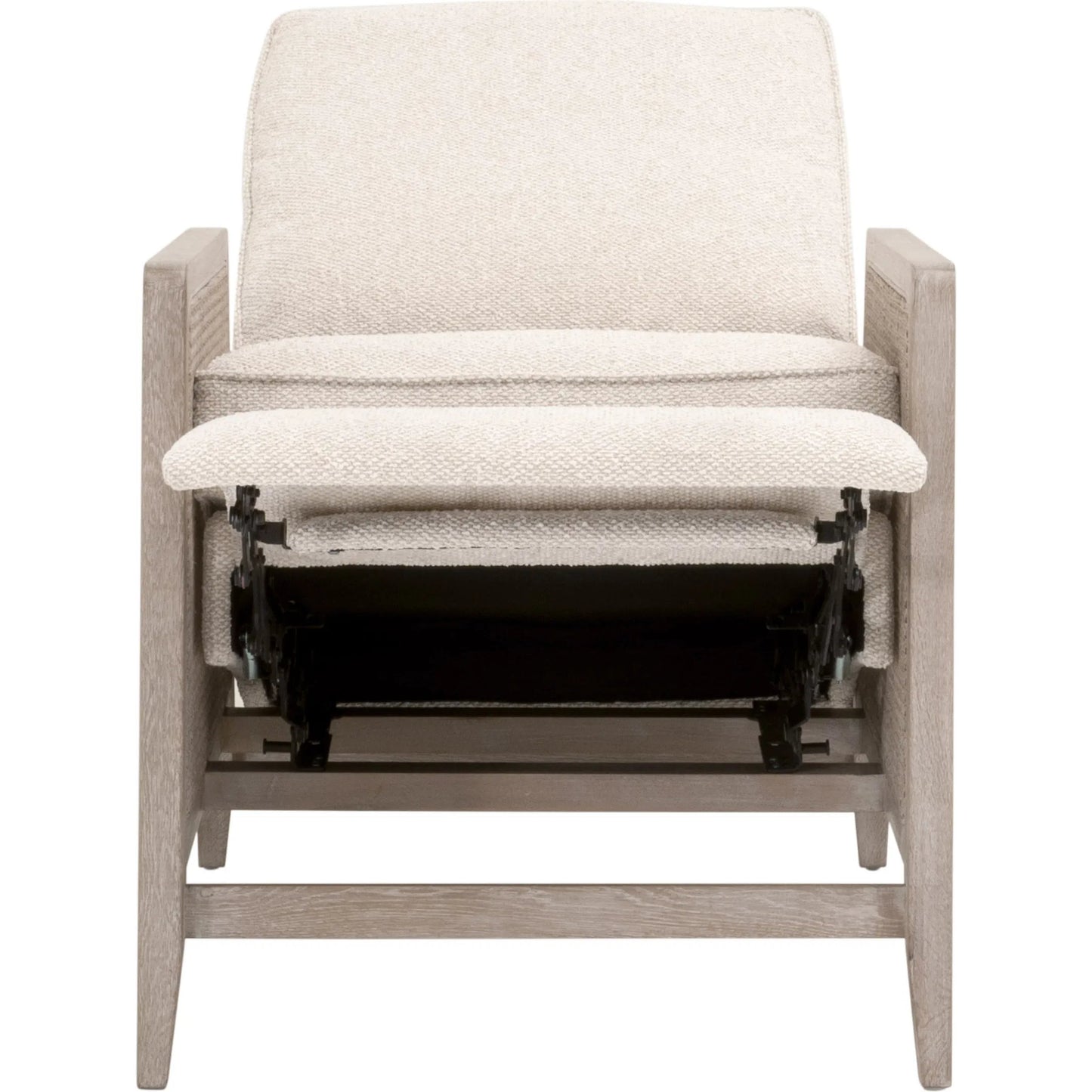004 SI-2374649 | Additional Silo | Leone Recliner by Essentials For Living in livesmart gellar, linen, natural gray oak, cane. Made from solid oak wood, rattan in a transitional style.