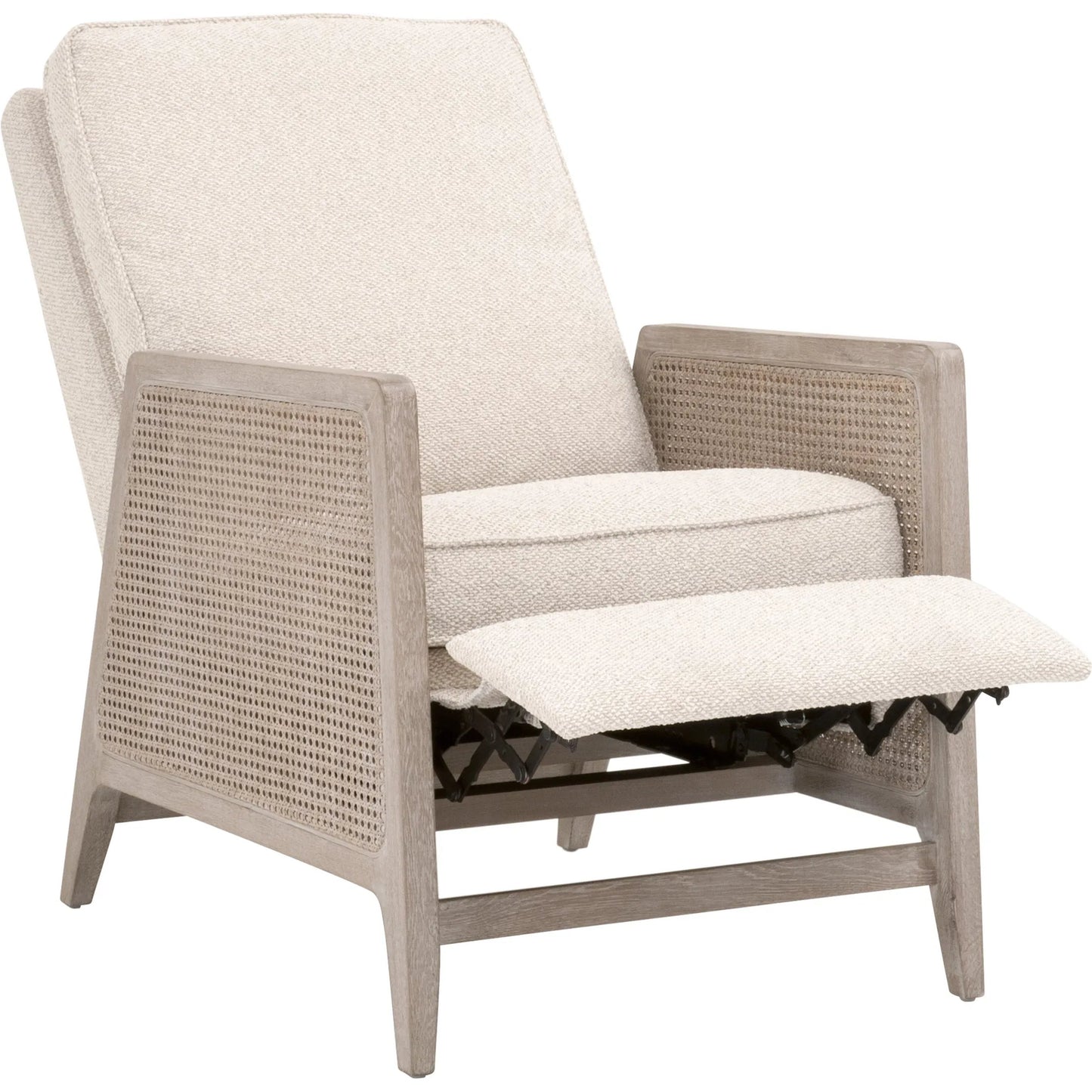 005 SI-2374649 | Additional Silo | Leone Recliner by Essentials For Living in livesmart gellar, linen, natural gray oak, cane. Made from solid oak wood, rattan in a transitional style.