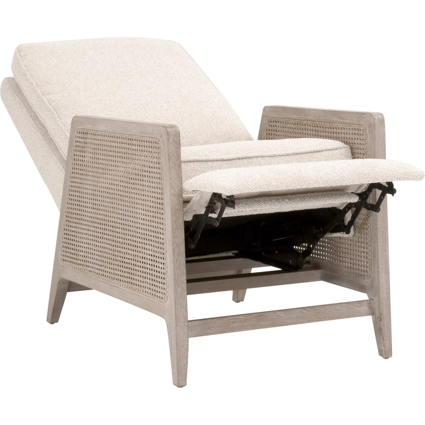 006 SI-2374649 | Additional Silo | Leone Recliner by Essentials For Living in livesmart gellar, linen, natural gray oak, cane. Made from solid oak wood, rattan in a transitional style.