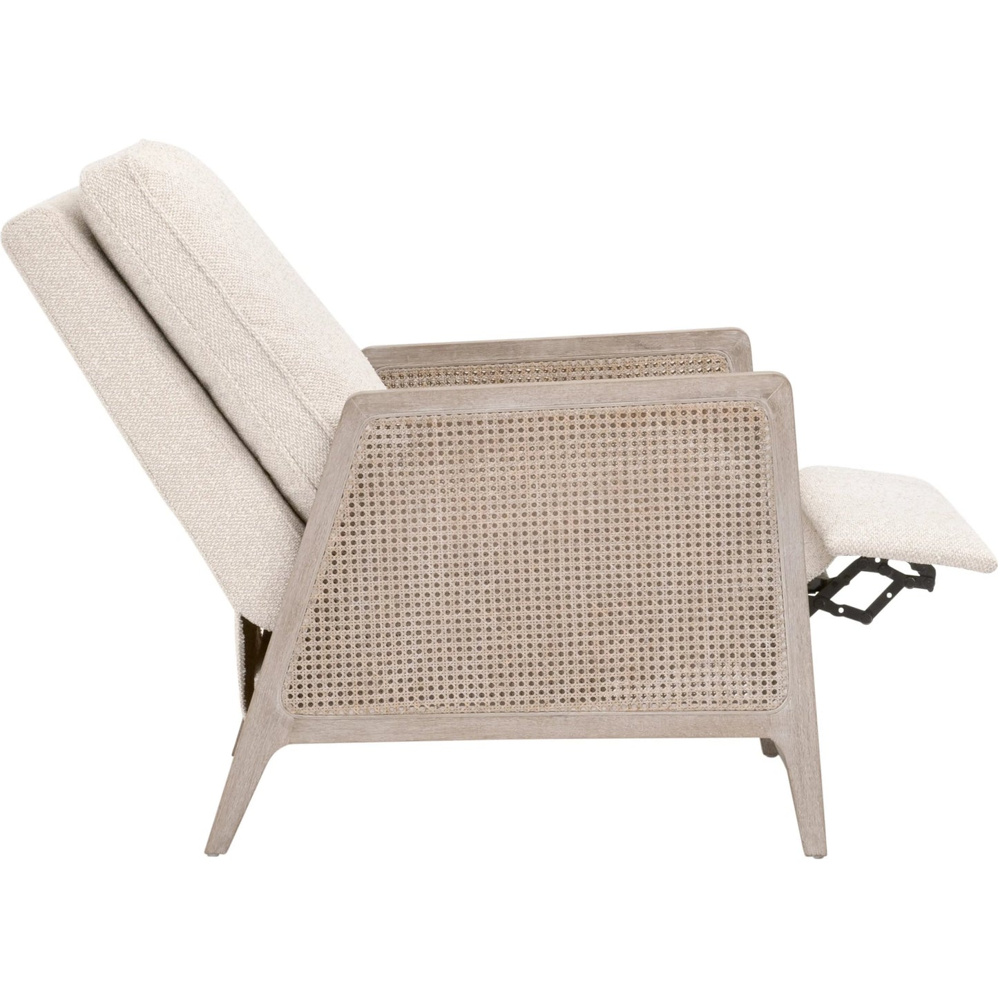 007 SI-2374649 | Additional Silo | Leone Recliner by Essentials For Living in livesmart gellar, linen, natural gray oak, cane. Made from solid oak wood, rattan in a transitional style.
