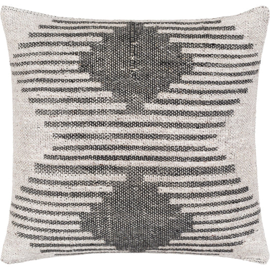Lewis Pillow - 21149 by Surya in medium gray, black. Made from 80% viscose, 20% modal, 100% cotton in a eclectic & global style.