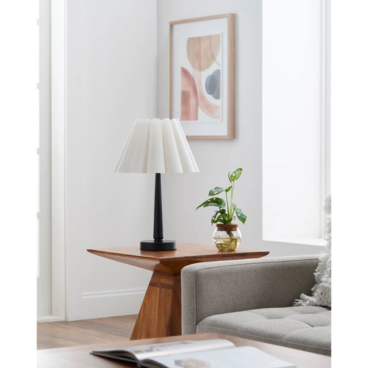 Leynar Accent Table Lamp by Livabliss. Made from iron, linen, polystyrene in a modern style.