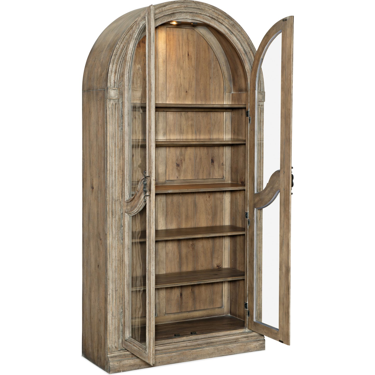 002 SI-1748570 | Additional Silo | Castella Bunching Curio Cabinet by Hooker Furniture in antique slate. Made from pecan, quartered walnut, quartered black walnut, quartered ash, maple veneers in a traditional style.