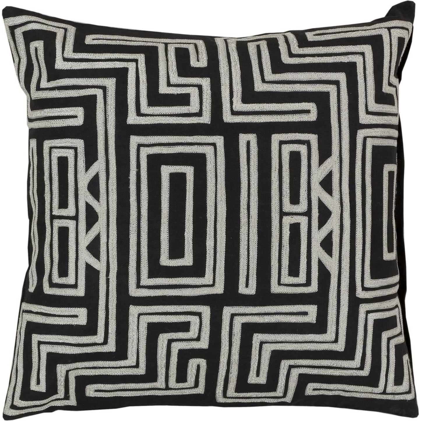 000 O-SURYA-LG560-2222D,O-SURYA-LG560-2222P | Primary Silo | Kuba Pillow - 13307 by Surya in black, gray. Made from unique in a modern style.