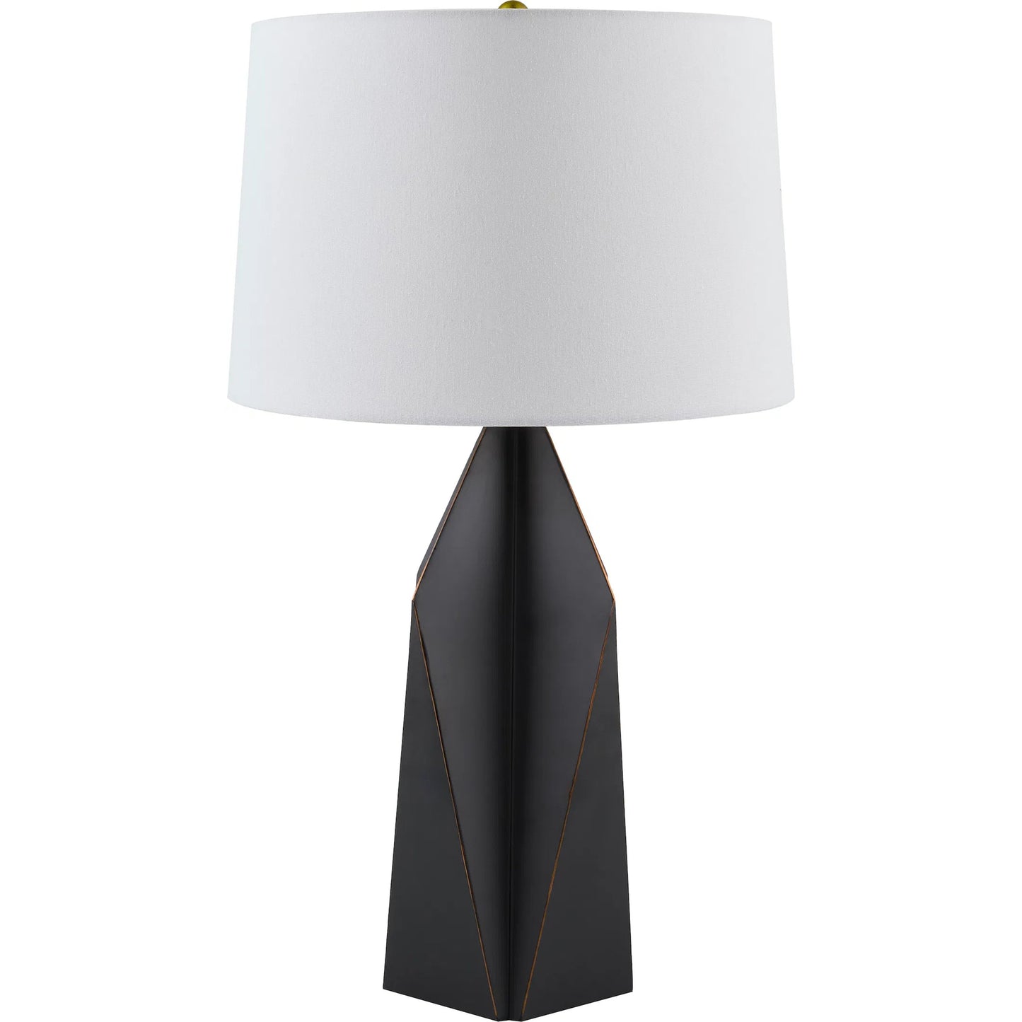 001 SI-2246077 | Primary Silo | Lagdo Accent Table Lamp 624796 by Livabliss in body: black; shade: white; finial: metallic - brass; harp: metallic - gold; cord: translucent and paintedplated. Made from iron, linen, plastic in a modern style.