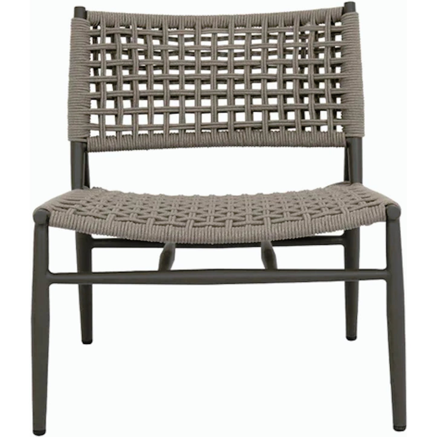 003 SI-2167119 | Additional Silo | Grigio Outdoor Cushionless Accent Chair by Sunset West in graphite. Made from olefin rope in a coastal style.