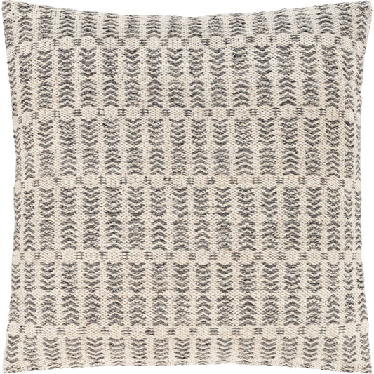 Leif Pillow - 10595 by Livabliss in charcoal, white. Made from 80% wool, 20% cotton, 100% cotton in a modern style.