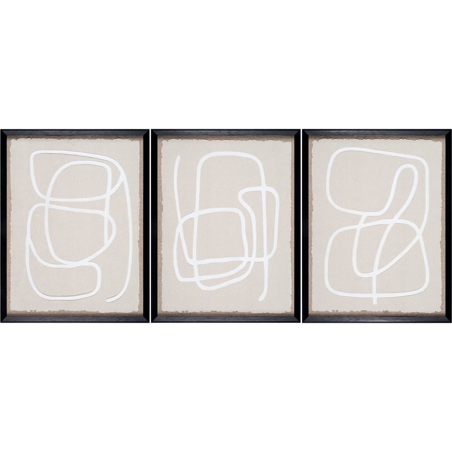 001 SI-2632188 | Primary Silo | Lines Framed Art (Set of 3) by Livabliss in khaki and hand painted. Made from canvas, polystyrene in a unique style.