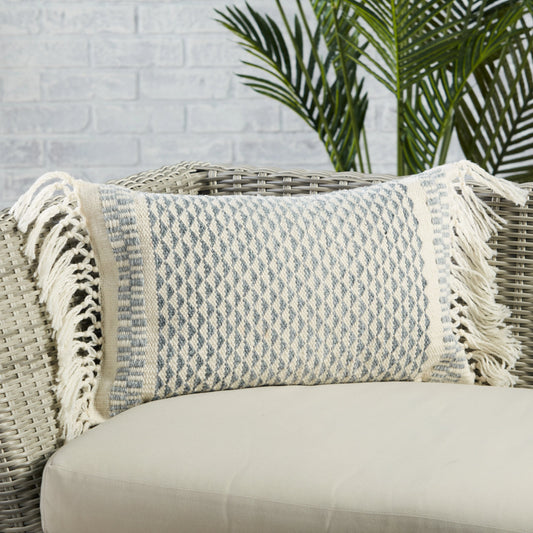 Liri LIR06 Pillow by Jaipur Living in slate, ivory. Made from 100% polyester in a modern style.