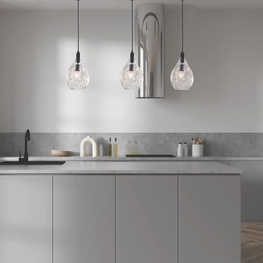 Campester Watered Glass Mini Pendant by Uttermost. Made from metal, glass in a modern style.