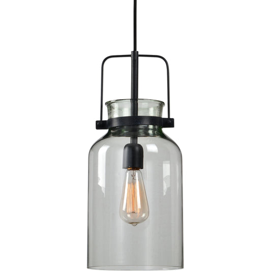 Lansing Mini Pendant by Uttermost. Made from iron, glass in a modern style.