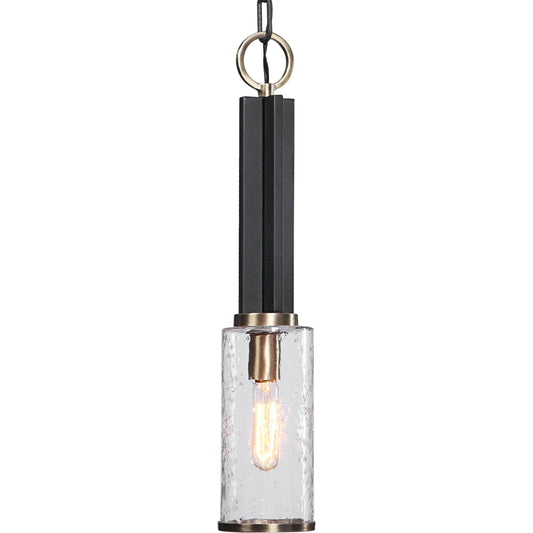 Jarsdel Industrial Mini Pendant by Uttermost. Made from steel, glass in a modern style.