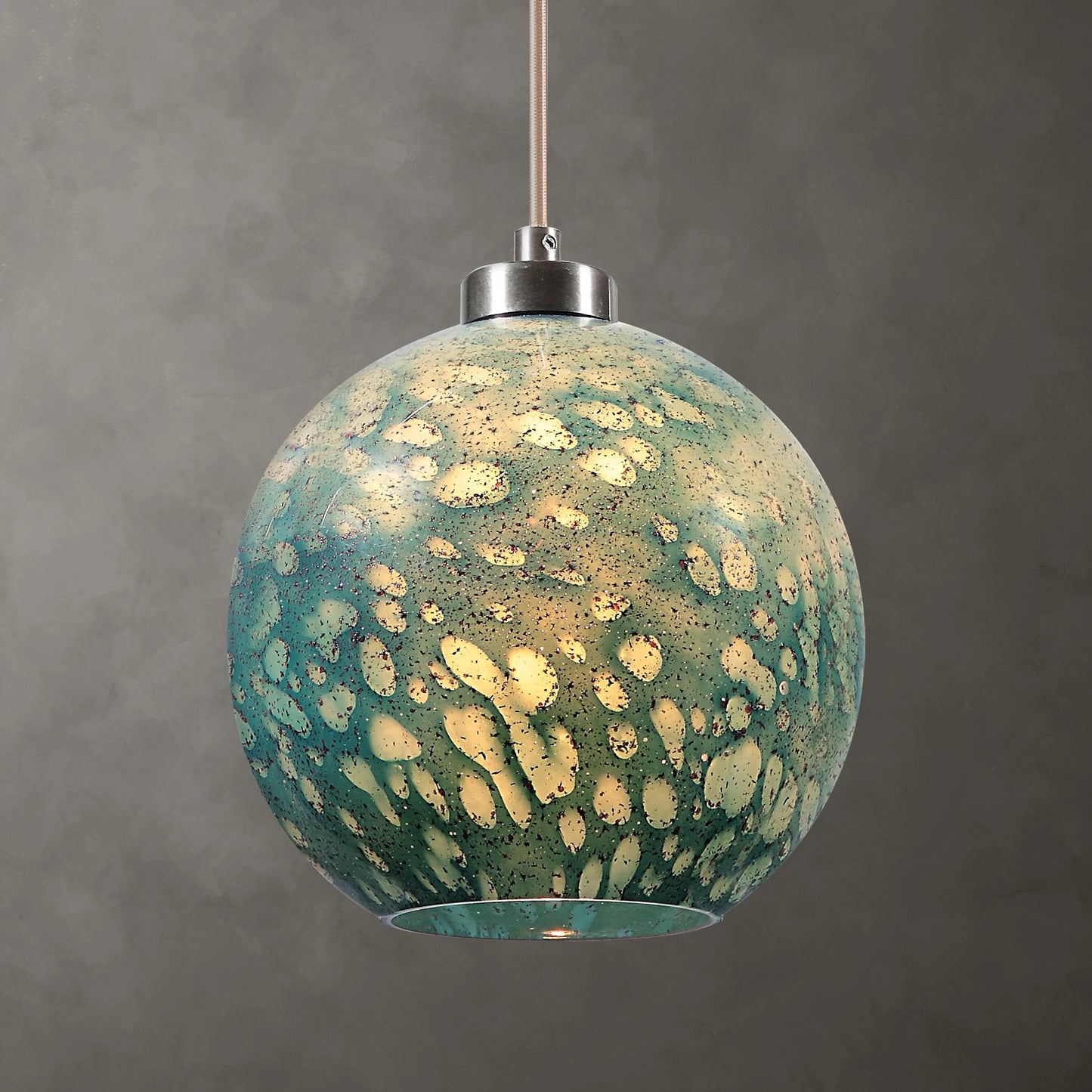 004 SR-801625 | Lifestyle | GEM Mini Pendant by Uttermost. Made from steel, glass in a modern style.