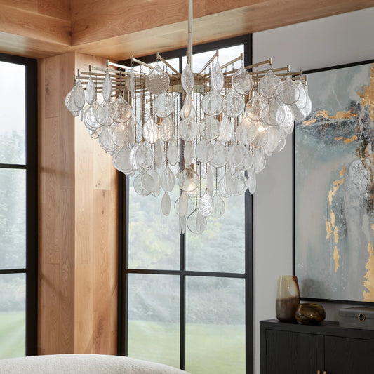 Goccia Pendant by Uttermost. Made from steel, glass in a transitional style.
