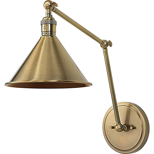 Exeter 1 Light Adjustable Sconce by Uttermost in brass. Made from steel in a modern style.