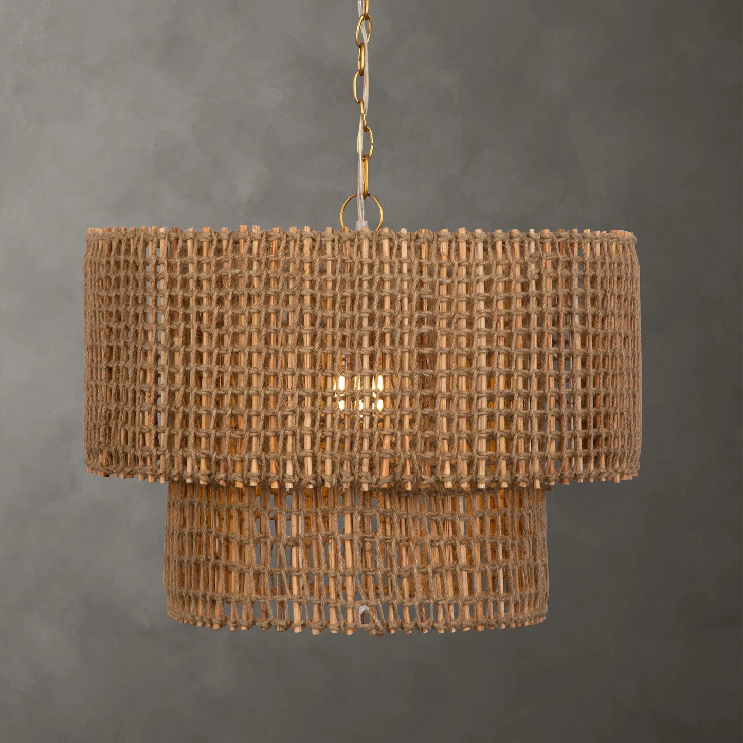 002 SI-2108099 | Primary Silo | Biswas Woven Jute 1 Light Pendant by Uttermost in brass. Made from iron, jute in a coastal style.